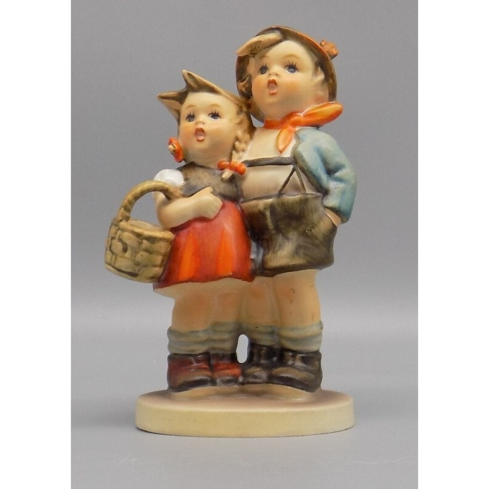 Hummel Surprise 1950's HUM94 3/0 TMK3 Goebel Boy & Girl Holding A Basket 4" Vtg